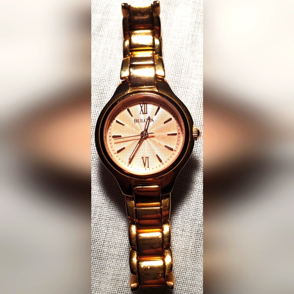 Bulova Rose Gold Classic Quartz Ladies Watch, Stainless Steel